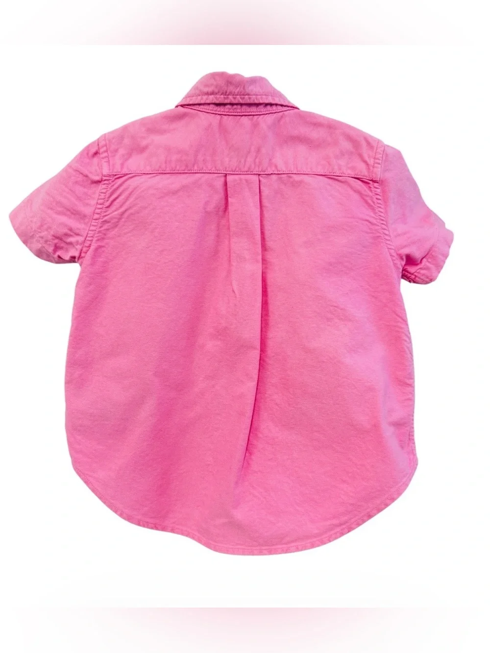 Ralph Lauren Hot Pink Short-Sleeve Button-Down Shirt Girls Size 2/2T